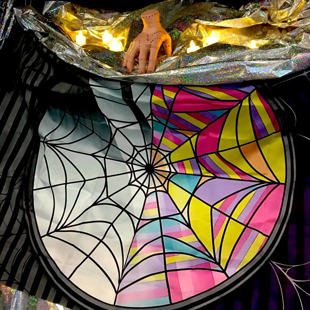 Wednesday Addams Flag/Backdrop and “Thing” Set (VERY gently used) - Picture 1 of 9